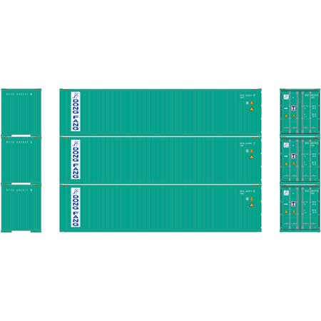 Athearn 27176 HO Scale 40' High Cube Container Dong Fang 3 Pack