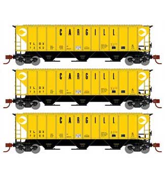Athearn 27403 N Scale PS 4427 Covered Hopper Cargill TLDX 3 Pack