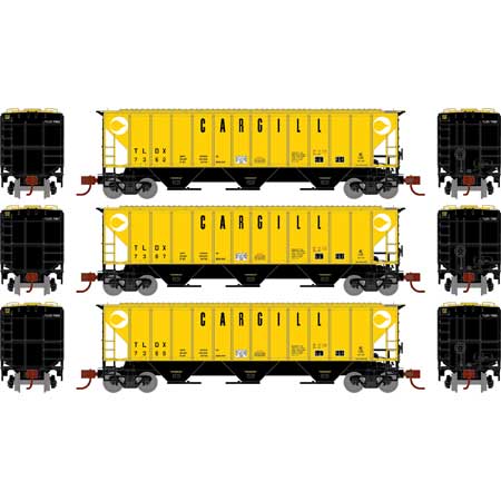Athearn 27403 N Scale PS 4427 Covered Hopper Cargill TLDX 3 Pack