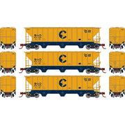 Athearn 27406 N Scale PS 4427 Covered Hopper Chessie System B&O 3 Pack