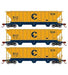 Athearn 27406 N Scale PS 4427 Covered Hopper Chessie System B&O 3 Pack