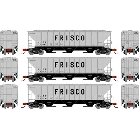Athearn 27409 N Scale PS 4427 Covered Hopper Frisco SLSF 3 Pack