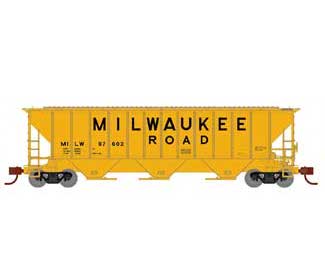 Athearn 27410 N Scale PS 4427 Covered Hopper Milwaukee Road MILW 97602