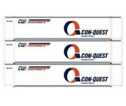Athearn 27689 HO Scale 48' Container Con-Way Conquest CWIU #2 3 Pack