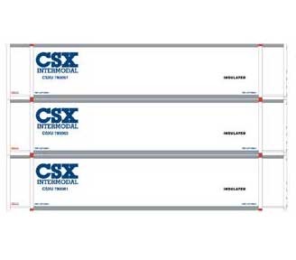 Athearn 27690 HO Scale 48' Container CSX Intermodal CSXU #1 3 Pack