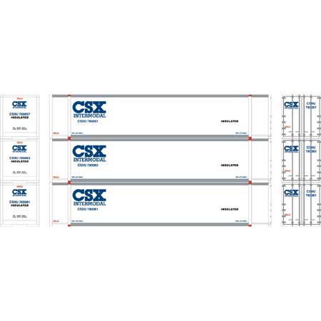 Athearn 27691 HO Scale 48' Container CSX Intermodal CSXU #2 3 Pack