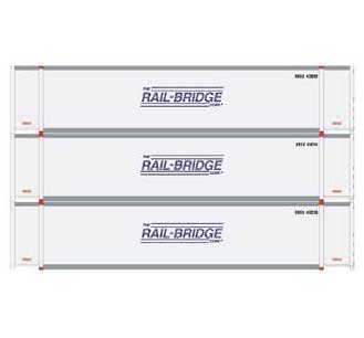 Athearn 27692 HO Scale 48' Container Rail Bridge RBCU #1 3 Pack