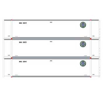 Athearn 27696 HO Scale 48' Container BNSF BNXU #1 3 Pack