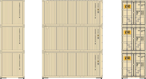 Athearn 27782 HO Scale 20' Intermodal Corrugated Container "Container King" CKRU 3-Pack #2