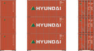 Athearn 27784 HO Scale 20' Intermodal Corrugated Container Hyundai HDMU 3-Pack #2