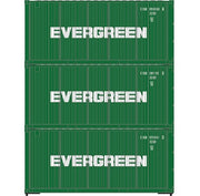 Athearn 27785 HO Scale 20' Intermodal Corrugated Container Evergreen EISU 3-Pack #1
