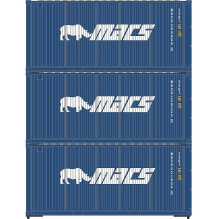 Athearn 27790 HO Scale 20' Intermodal Corrugated Container MACS MOCU 3-Pack #2