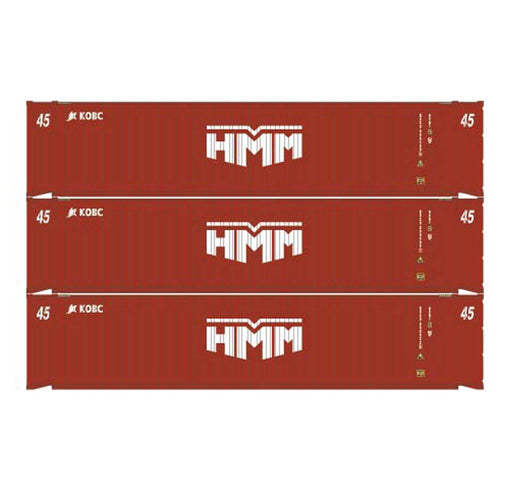 Athearn 28037 HO Scale 45' Container HMM/KOBC KOCU #2 3 Pack