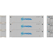 Athearn 28038 HO Scale 45' Container NOL NOLU #1 (Primed for Grime) 3 Pack