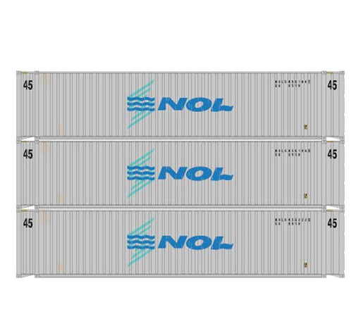 Athearn 28038 HO Scale 45' Container NOL NOLU #1 (Primed for Grime) 3 Pack