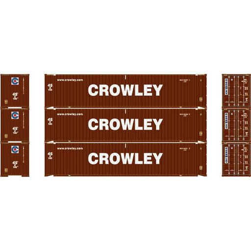 Athearn 28040 HO Scale 45' Container Crowley CMCU #1 3 Pack