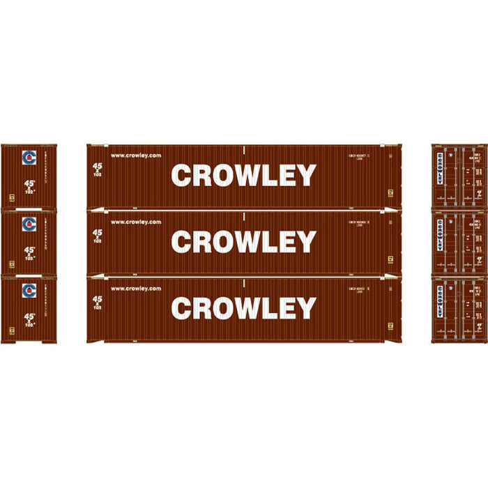 Athearn 28040 HO Scale 45' Container Crowley CMCU #1 3 Pack