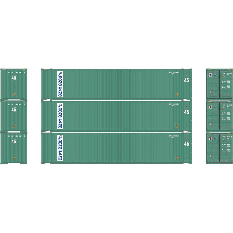 Athearn 28042 HO Scale 45' Container Dong Fang DFSU #1 3 Pack