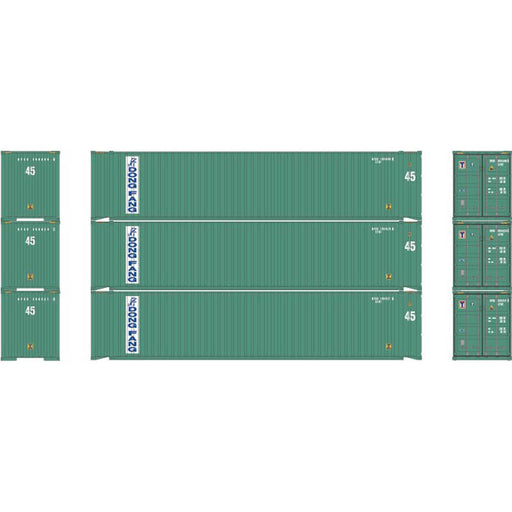 Athearn 28042 HO Scale 45' Container Dong Fang DFSU #1 3 Pack