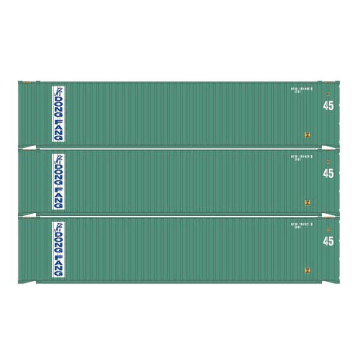 Athearn 28043 HO Scale 45' Container Dong Fang DFSU #2 3 Pack