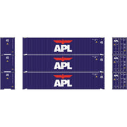 Athearn 28044 HO Scale 45' Container APL APHU #1 3 Pack