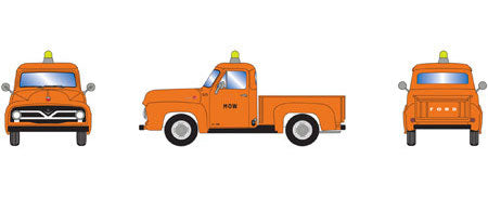 Athearn 28104 HO Scale 1955 Ford F-100 Pickup Truck Orange MOW