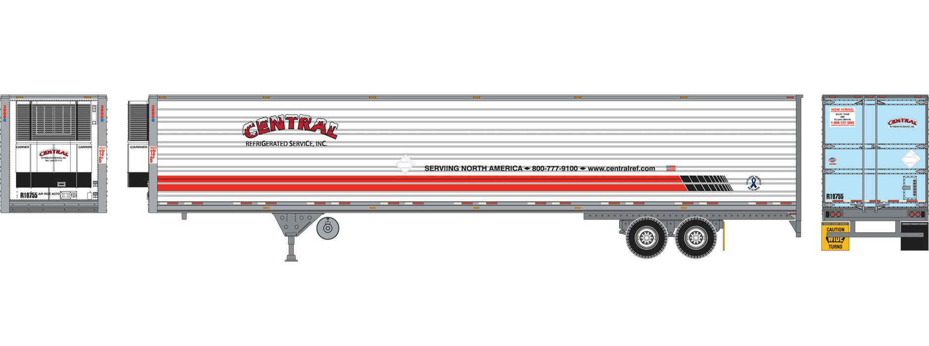 Athearn 28467 HO Scale 53' Reefer Trailer Central #1
