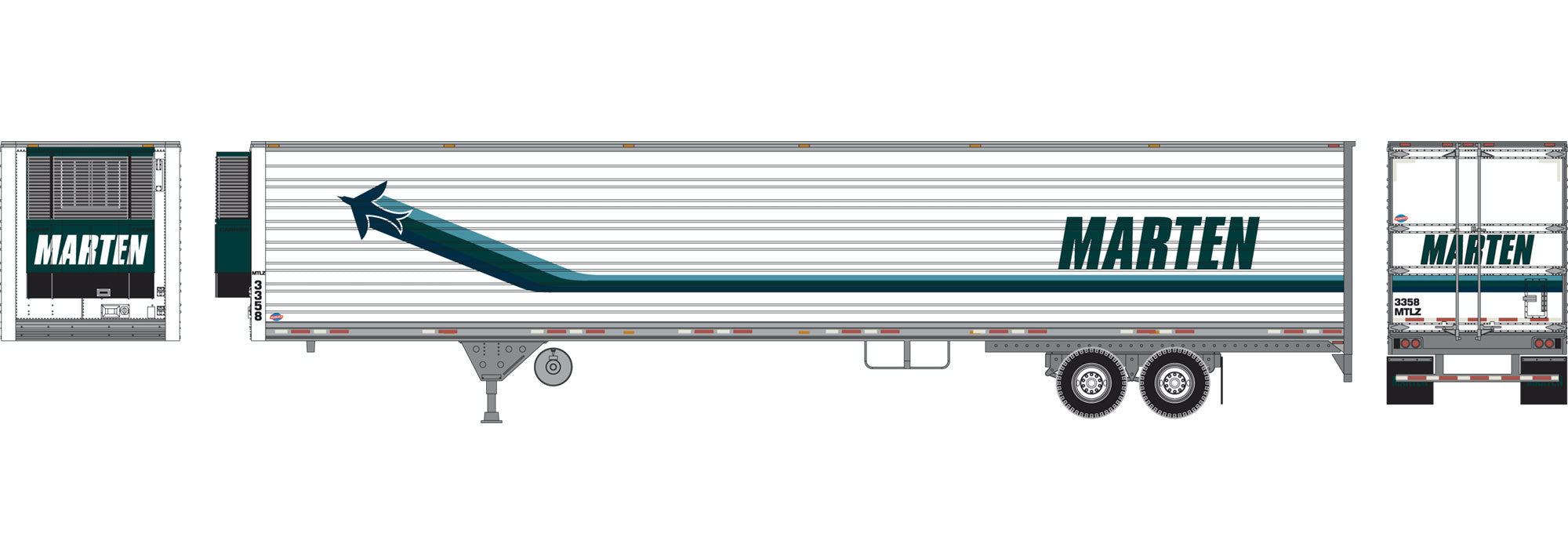 Athearn 28475 HO Scale 53' Reefer Trailer Marten #3