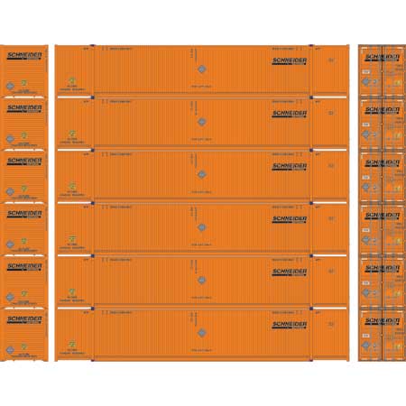 Athearn 28523 HO Scale 53' CIMC Intermodal Container Schneider SNLU 6 Pack #1