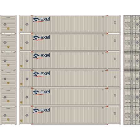 Athearn 28526 HO Scale 53' CIMC Intermodal Container Exel EXLU 6 Pack #2