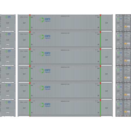 Athearn 28527 HO Scale 53' CIMC Intermodal Container COFC Logistics CFCQ 6 Pack #1
