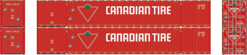 Athearn 28531 HO Scale 60' Intermodal (Don Fang) Container Canadian Tire CDAU 2 Pack #1