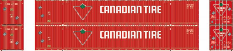 Athearn 28537 HO Scale 60' Intermodal (Singamas) Container Canadian Tire CDAU 2 Pack #3