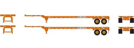 Athearn 28835 HO Scale 45' Container Chassis Yang Ming 2 Pack