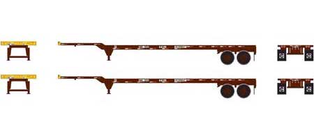 Athearn 28840 HO Scale 45' Container Chassis Crowley 2 Pack