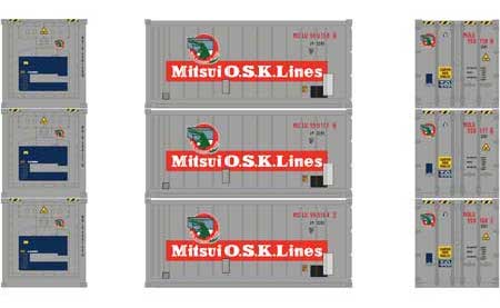 Athearn 28851 HO Scale 20' Intermodal Reefer Container 3-Pack MOLU
