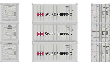 Athearn 28853 HO Scale 20' Intermodal Reefer Container 3-Pack Swire Shipping