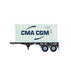 Athearn 28889 HO Scale 20' Intermodal Chassis with CMA/CGM Reefer Container