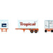 Athearn 28890 HO Scale 20' Intermodal Chassis with Tropical Reefer Container