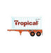 Athearn 28890 HO Scale 20' Intermodal Chassis with Tropical Reefer Container