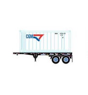 Athearn 28892 HO Scale 20' Intermodal Chassis with CGM Reefer Container