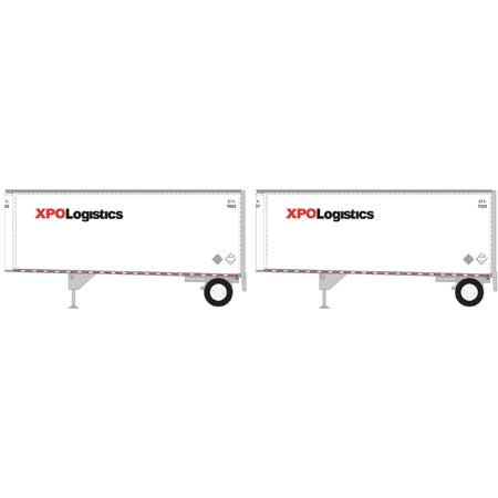 Athearn 29041 HO Scale 28' Trailers with Dolly XPO
