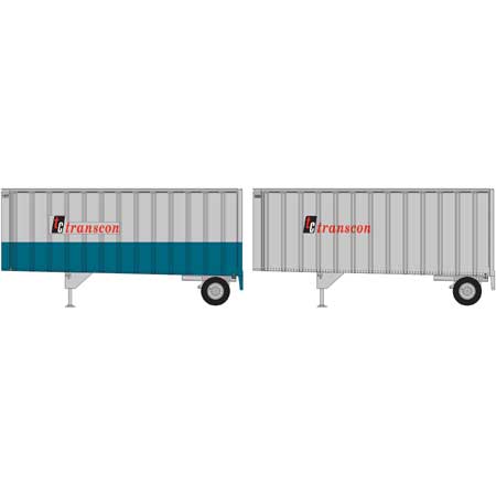 Athearn 29043 HO Scale 28' Trailers with Dolly Transcon