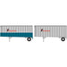 Athearn 29043 HO Scale 28' Trailers with Dolly Transcon
