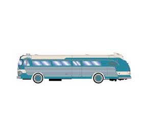 Athearn 29071 HO Scale Intercity Bus - Teal and Cream