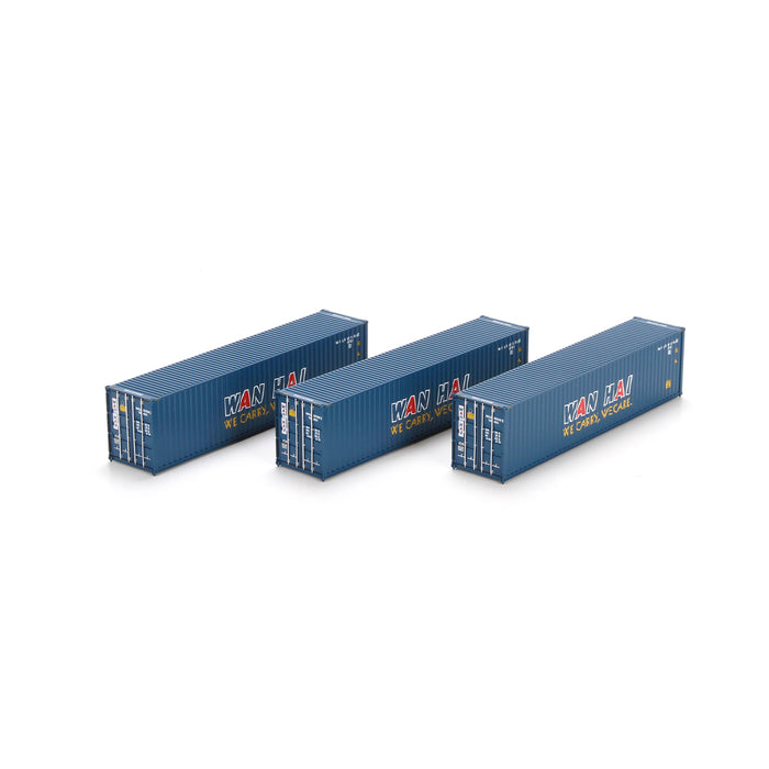 Athearn 29171 HO Scale 40' High Cube Container Wan Hai WHLU 3 Pack