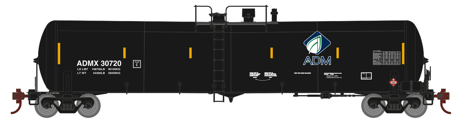 Athearn 29916 HO Scale 30,000 Gallon Ethanol Tank Car ADMX 30720