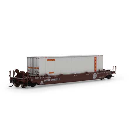 Athearn 3292 N Scale Husky Stack Well Car BNSF with XTRA 48' Container