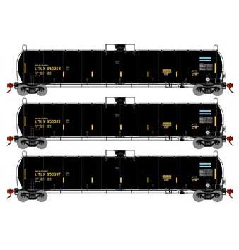Athearn 3571 N Scale 33,000 Gallon Tank Car "Early" UTLX 3 Pack #1