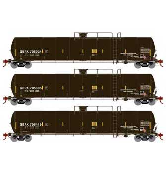 Athearn 3577 N Scale 33,000 Gallon Tank Car GBRX 3 Pack